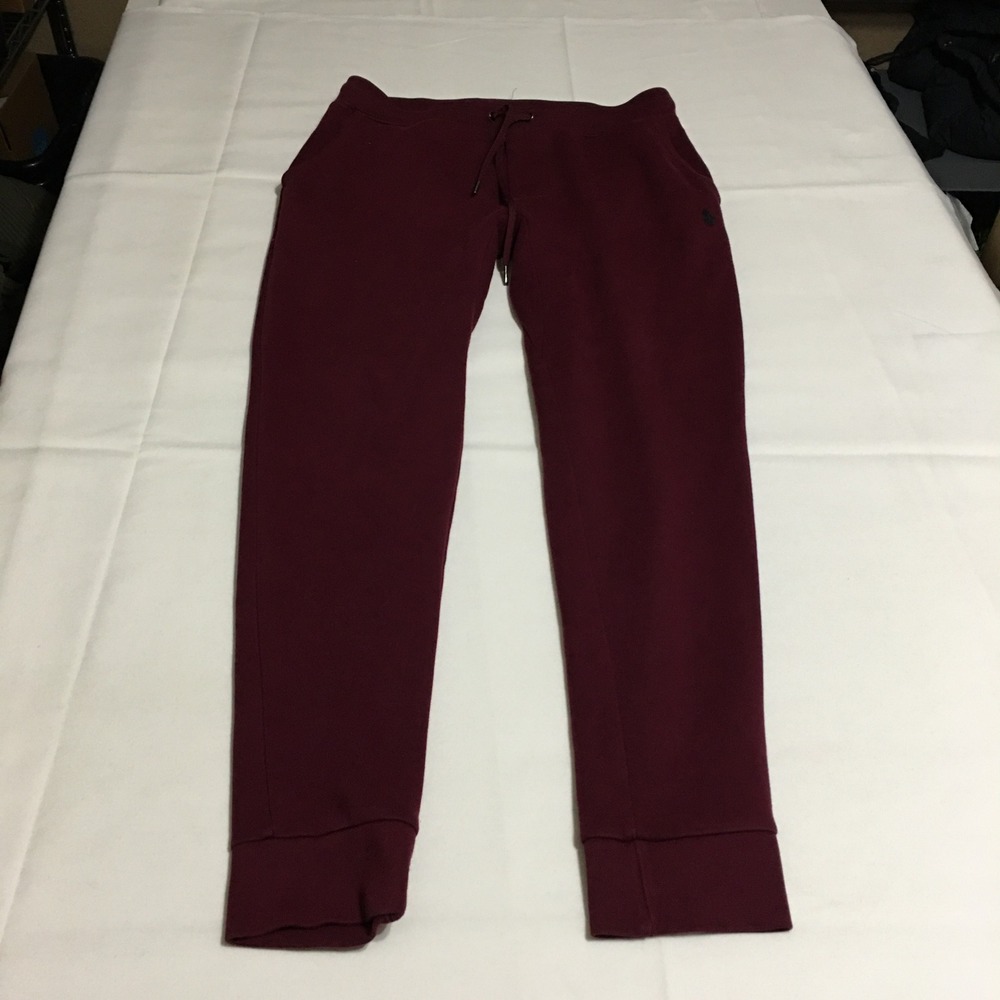 Polo Ralph Lauren Joggers Men Small Burgundy Embroidered Pony Drawstring Cuffs